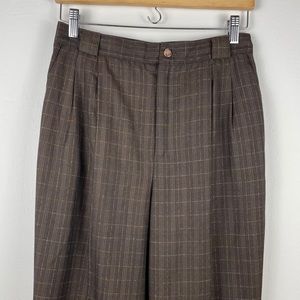 Casablanca Petite Brown Plaid Pants Size 10 Womens